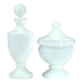 Opaline Glass Carafe and Box from Vincenzo Nason, 1960s, Set of 2 For Sale