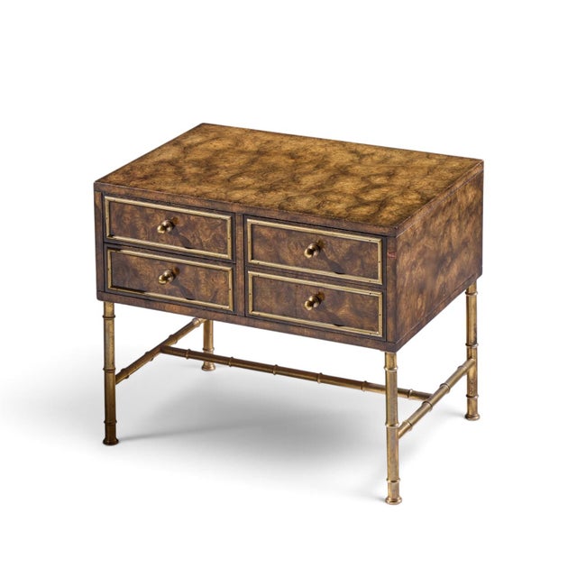 Mastercraft Mid Century Burlwood and Brass Nightstands - Pair For Sale - Image 13 of 13