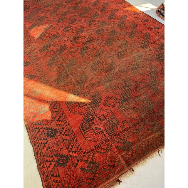 Vintage Tribal Ersari Bashir Minimal Aesthetics with Elephant Tracks Rug 9.2 x 12.5 For Sale - Image 15 of 15
