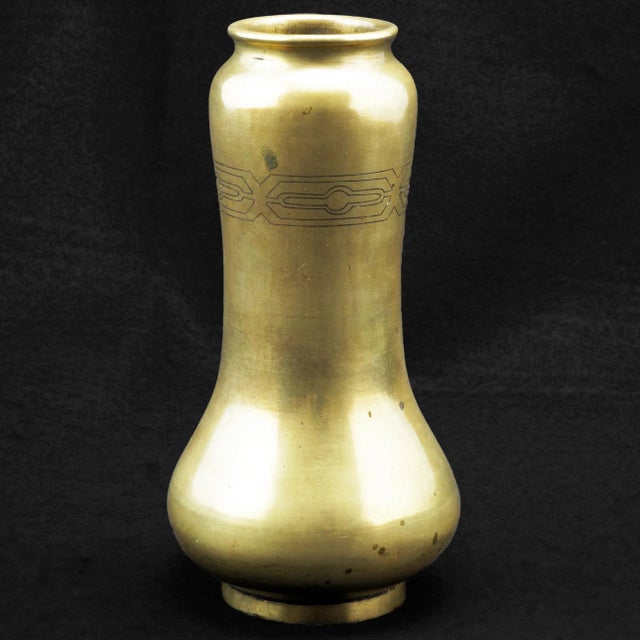 Bronze Japanese Bronze Art Nouveau Inlaid Vase Meiji Period For Sale - Image 8 of 8