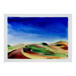 1991 Modernist Landscape Gouache Painting