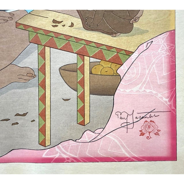 Japanese Woodblock Print Le Sculpteur de Tokobuei Mers du Sud by Paul Jacoulet For Sale - Image 12 of 16
