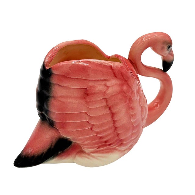 Rare Mid 20th Century Ceramic Pink Flamingo Flower Table Planter Signed Will-George For Sale - Image 4 of 8