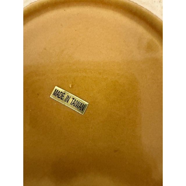 Vintage Brown Glazed Honey Bee Jar Server For Sale - Image 6 of 6