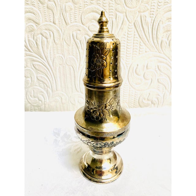 Circa 1880’s Silver Plated Blown Out Flowers Muffineer For Sale - Image 4 of 10