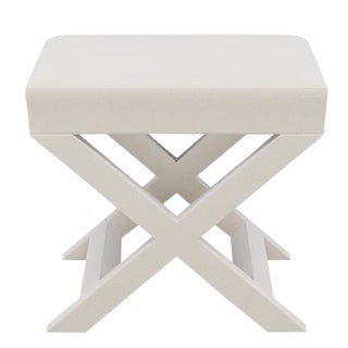 X Bench in White Velvet