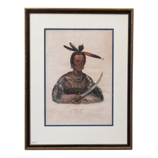 Antique Hand-Colored Lithograph "To-Ka-Con, a Sioux Chief" For Sale