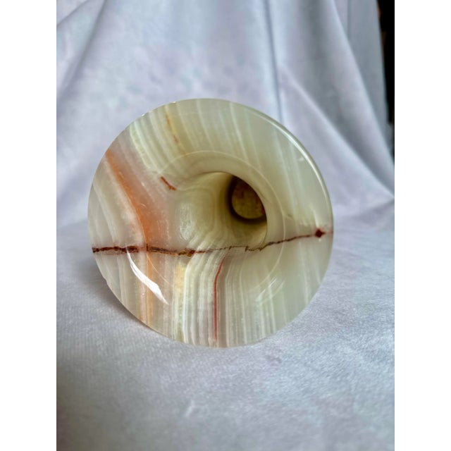 Contemporary Vintage Genuine Onyx Natural Stone Vase For Sale - Image 3 of 12