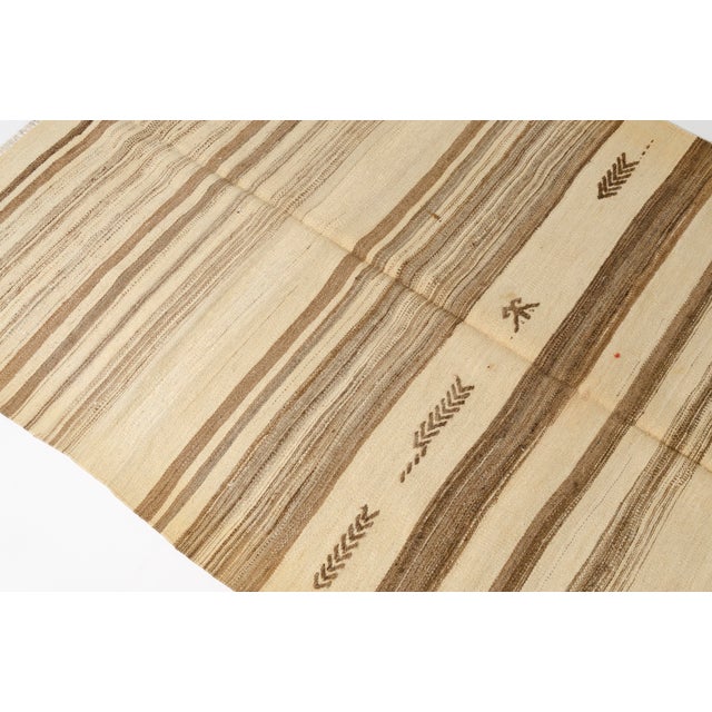 Vintage Neutral Striped Kilim For Sale - Image 10 of 10