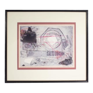 1974 “Composition on Human Condition #2” Mixed Media Print by Robert C. Ray For Sale