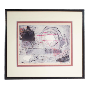 1974 “Composition on Human Condition #2” Mixed Media Print by Robert C. Ray