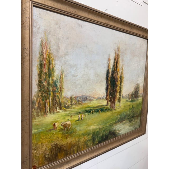 Green 20th Century Oil on Canvas For Sale - Image 8 of 10