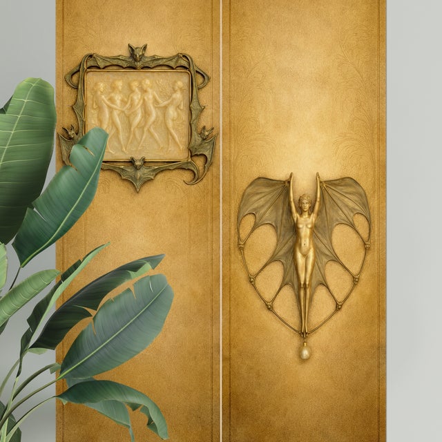 Large Art Nouveau Jewelry Study "The Aureate Oracle" – 40" X 60" Fine Art Print on Brushed Metal For Sale - Image 9 of 12