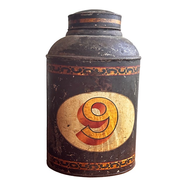 19th Century Antique Toleware Tea Canister #9 For Sale