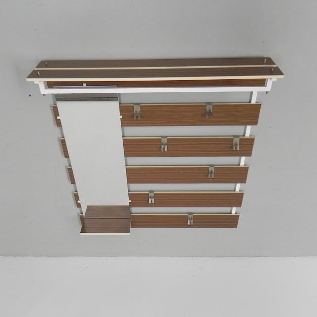 Vintage Wall Coat Rack with Hooks and Mirror, 1960s For Sale - Image 16 of 18