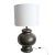 Beautiful large hand hammered vintage Moroccan bronze table lamp with white cloth shape and hand switch. 100 watt max...
