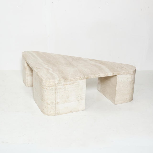 Triangular Travertine Table, 1970s For Sale - Image 4 of 18
