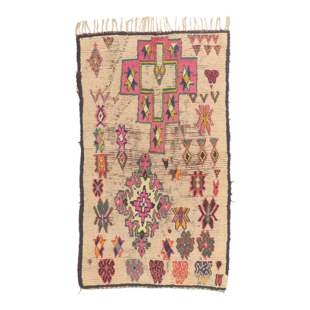 Vintage Boujad Moroccan Rug, 03'08 X 06'00 For Sale