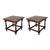Pair of Spanish Walnut Side or Coffee Tables With Leather Top For Sale