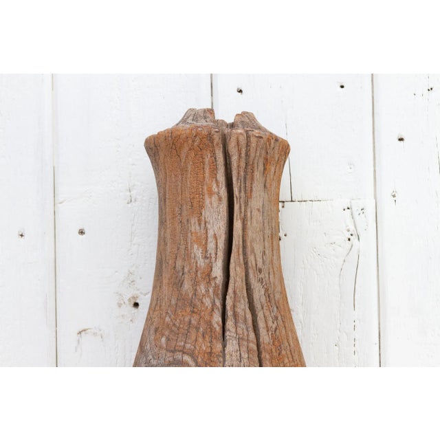 Brown Large Antique Thai Wheel Hub For Sale - Image 8 of 12