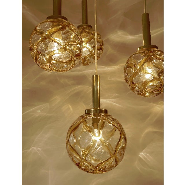 Vintage Glass Pendant Light from Doria Leuchten, 1970s For Sale - Image 6 of 16