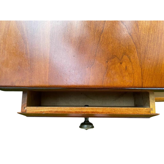 Mid 20th Century Vintage Walnut Pennsylvania Windsor Writing Chair With Two Drawers For Sale - Image 15 of 18