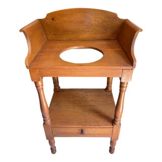 Early Pine Washstand With Hand Dovetail Drawer For Sale