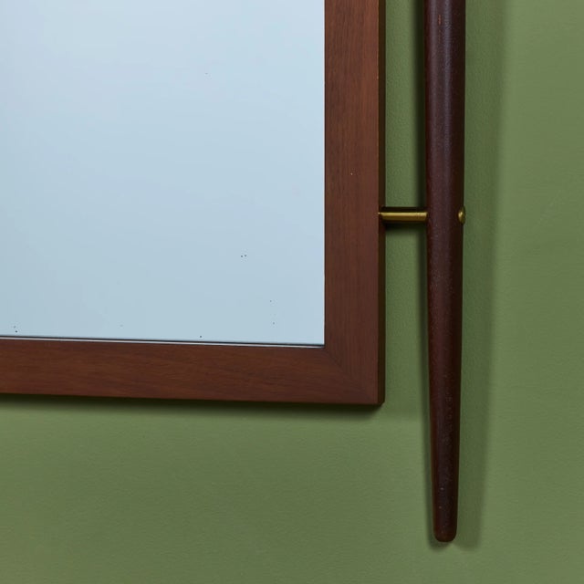 Walnut Wall Mirror For Sale In Los Angeles - Image 6 of 8