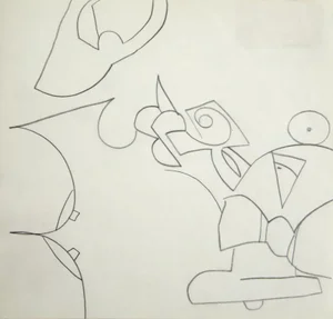Untitled VI, Knox Martin Graphite on Paper, Signed L.r.