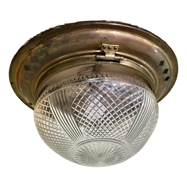 Large Art Deco Early Passenger Liner Ceiling Light, 1920 For Sale