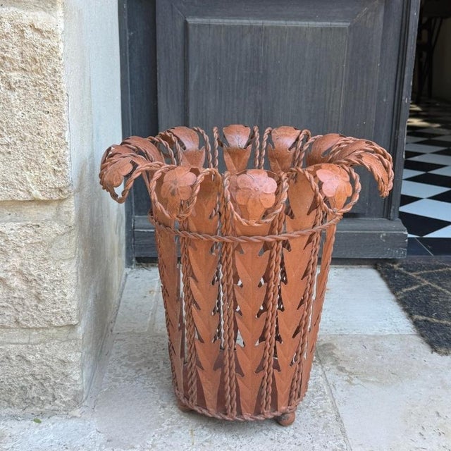 Vintage Art Nouveau Umbrella Stand in Sheet Metal, 1960s For Sale - Image 12 of 12