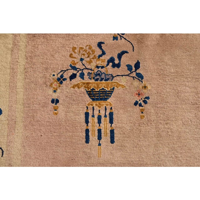 Textile Antique Chinese Art Deco Nichols Hand-Knotted Room Size Wool Rug, Circa 1920s For Sale - Image 7 of 11