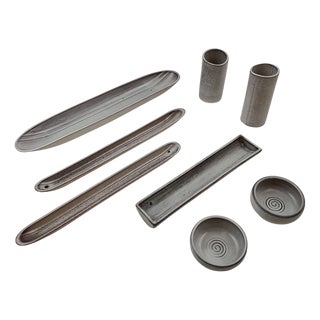 Italian Ceramics by Alessio Tasca, 1970, Set of 12 For Sale