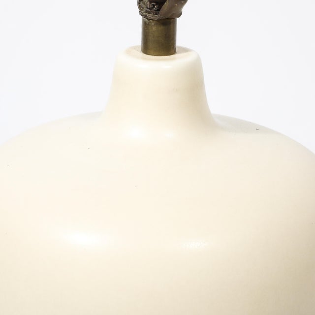 Mid-Century Off White Glazed Ceramic Table Lamps by Lotte & Gunnar Bostlund For Sale - Image 10 of 17
