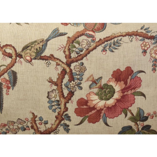 French Provincial Designer Lee Jofa Botanical Floral & Birds Feather/Down Pillow For Sale - Image 3 of 7
