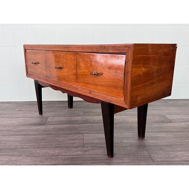 1950s Vintage Italian Console Table in Walnut Burl, 1950s For Sale - Image 5 of 18