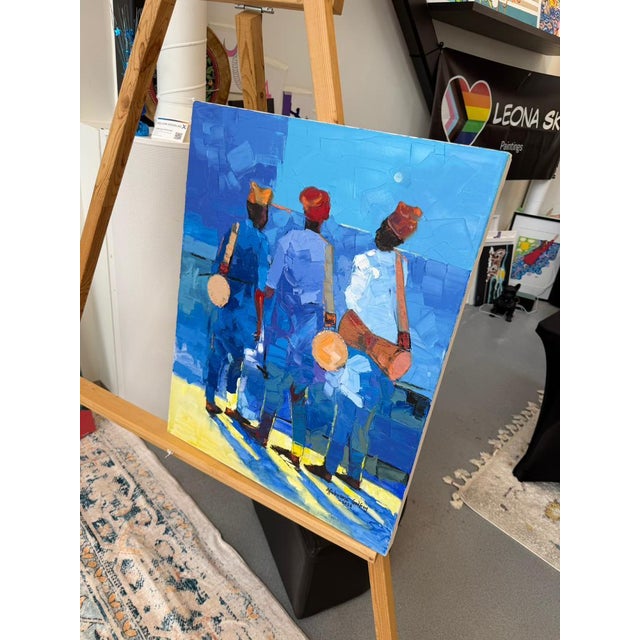 I painted Melodies From Our Soul to celebrate the beautiful music and traditions of Nigeria. The painting shows three...