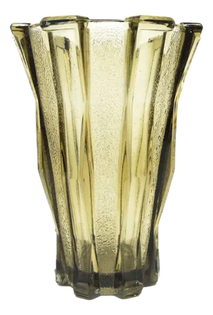 Art Deco Cubiste Vase from Belgian Glassworks Scailmont, Belgium, 1950s