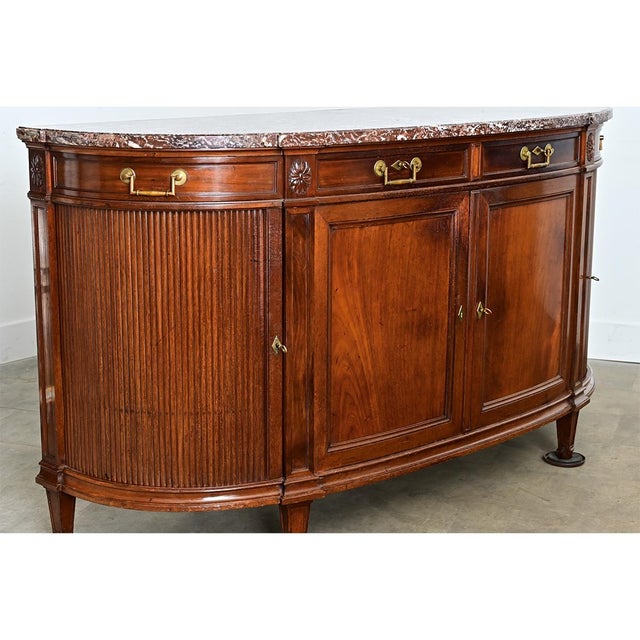 French 19th Century Demilune Mahogany Enfilade For Sale - Image 9 of 18