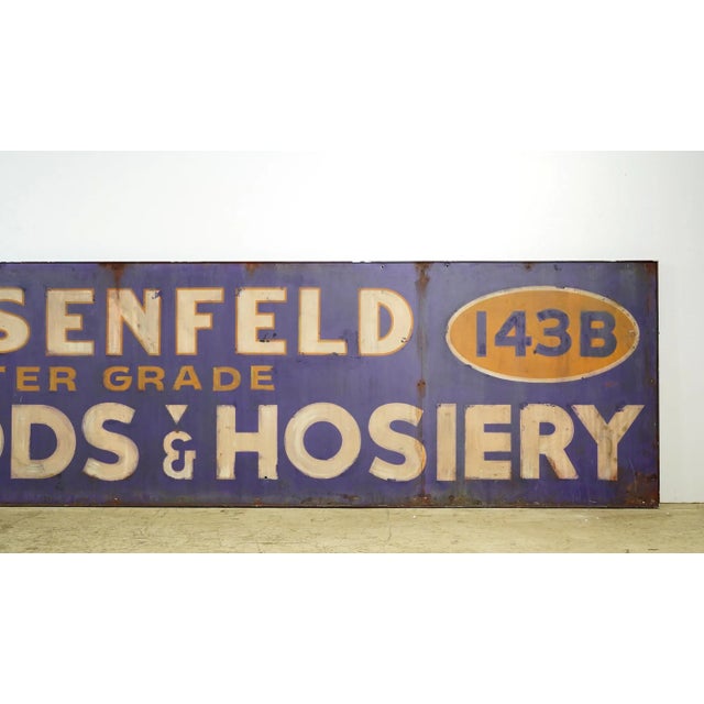 Newly Made Marty Supreme Reclaimed Dry Goods & Hosiery Aluminum Movie Prop Sign For Sale - Image 6 of 8