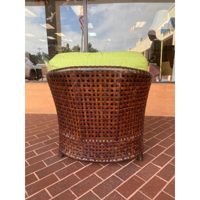 Animal Skin Baker McGuire Antalya Laced Leather Club Chairs & Ottoman For Sale - Image 7 of 10
