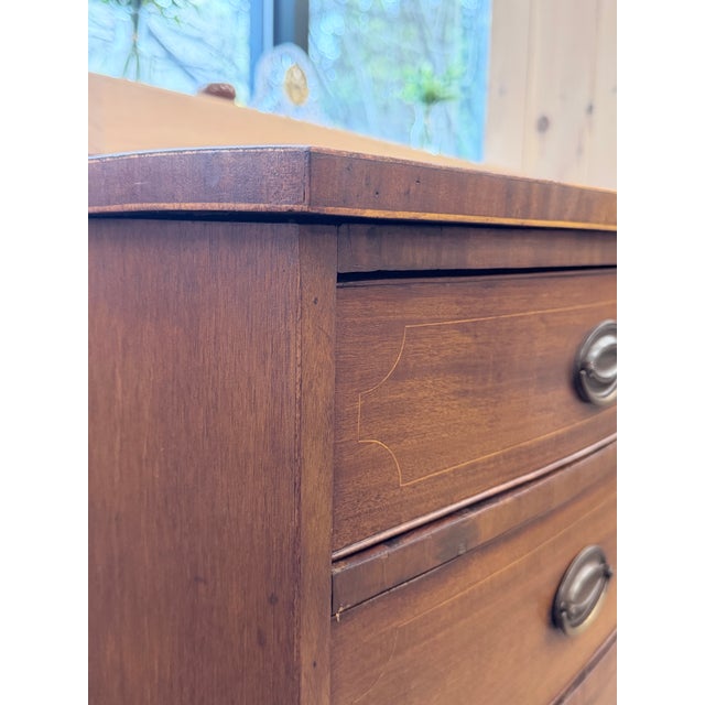 Brown 19th Century English Bowfront Mahogany Chest of Drawers For Sale - Image 8 of 11