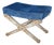 Vintage Italian Neoclassical X-Form Curule Bench Stool Ottoman Attributed to Baker Furniture For Sale