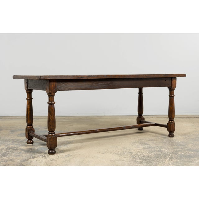 Brown 18th Century French Provincial Louis XIII Style Oak Table For Sale - Image 8 of 17