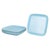 Höganäs Keramik, set of five dinner plates in turquoise glaze. Square dinner plates in stoneware with rounded corners and...