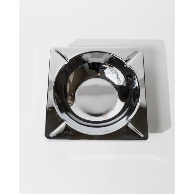 Large Vintage Brutalist Modernist Square Chrome Ashtray, 1980s For Sale - Image 12 of 12