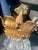1950s Pair of Hollywood Regency Gilt Metal & Prismatic Glass Pendant Light Pinneapple Form For Sale In Los Angeles - Image 6 of 9