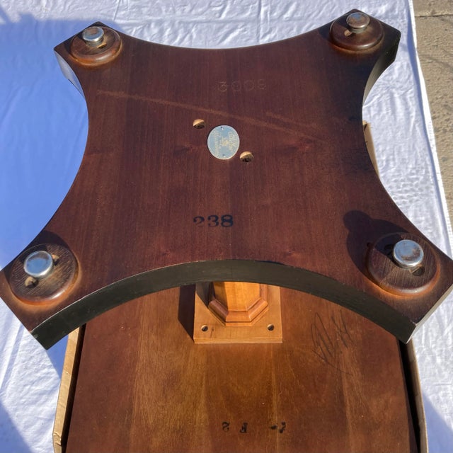 Pair of Bookmatched Walnut End Tables From Baker For Sale - Image 12 of 13