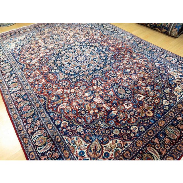 Textile Historic Hand-Knotted Mashhad Rug For Sale - Image 7 of 18