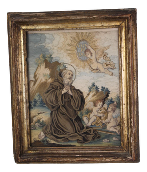 Spanish Artist, Composition, 18th Century, Embroidered & Painted Silk Panel